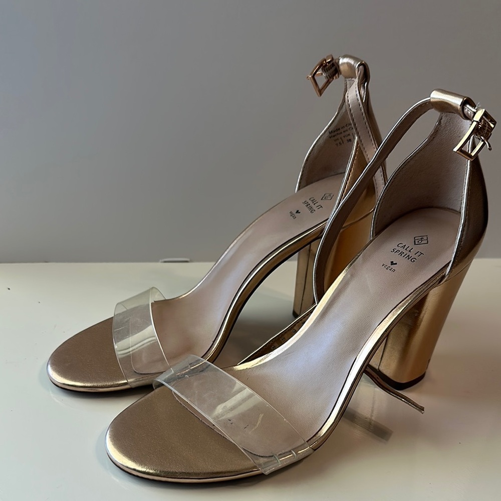 Gold Strappy Heels by Call It Spring